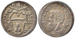 obverse: ROMA. Stato Pontificio. Clemente XI (1700-1721). Grosso anno IX. Ag (1,47 g). Muntoni 151. SPL+