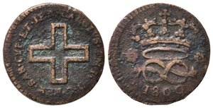 obverse: Carlo Emanuele IV (1796-1800). Repubblica Subalpina. 2 Denari 1800. Cu. MIR 1017/c. MB+