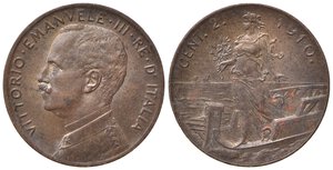 obverse: Vittorio Emanuele III (1900-1943). 2 centesimi 1910 var. 3 mani  
