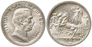 obverse: Vittorio Emanuele III (1900-1943). 2 Lire 1916 