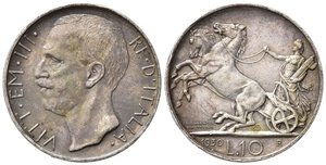 obverse: Vittorio Emanuele III (1900-1943). 10 lire 1930  