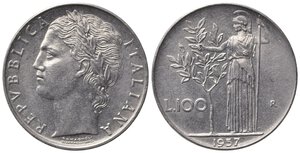 obverse: Repubblica Italiana. 100 Lire 1957 