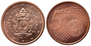 obverse: VATICANO. Monetazione in Euro. Francesco. 5 Centesimi 2018. FDC