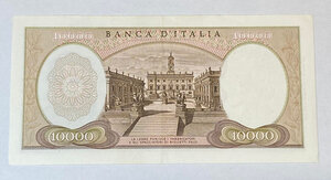 reverse: REPUBBLICA ITALIANA. Biglietti di banca. 10.000 lire 
