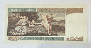 reverse: REPUBBLICA ITALIANA. Biglietti di banca. 20.000 lire 