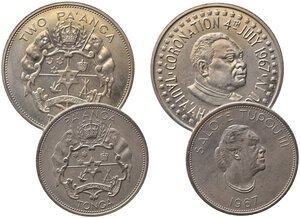 obverse: ESTERE. TONGA. Lotto di 2 monete (Pa anga 1967; 2 Pa anga 1967). SPL