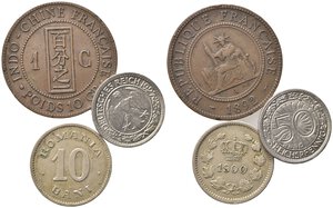 obverse: ESTERE. Lotto di 3 monete (Germania, Romania, Indocina francese). BB-SPL