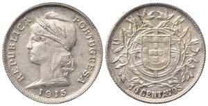 obverse: PORTOGALLO. 10 Centavos 1915. Ag. KM#563. qFDC