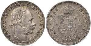 obverse: UNGHERIA. Francesco Giuseppe I (1848-1916). Forint 1883. Ag. Km#469. SPL