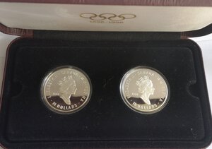 obverse: Canada. Dittico. 15 Dollari 1992. Ag. Centenario Olimpiadi. 