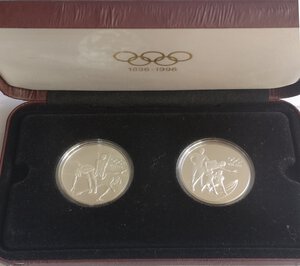 reverse: Canada. Dittico. 15 Dollari 1992. Ag. Centenario Olimpiadi. 