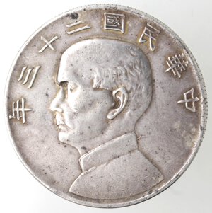 obverse: Cina. Repubblica. 1912-1949. Dollaro 1934. Ag. 
