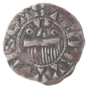 obverse: Francia. Thibaut II. 1125-1152. Denaro Provisino. Ag. 