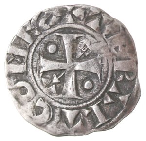 reverse: Francia. Thibaut II. 1125-1152. Denaro Provisino. Ag. 