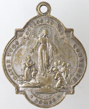 obverse: Medaglie. Roma. Confraternita delle Figlie di Maria. Medaglia. 1865. Rame argentato. 