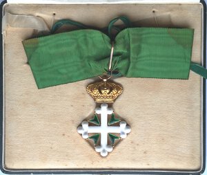 obverse: Medaglie. Ordine dei SS. Maurizio e Lazzaro. Croce da Commendatore. Metallo dorato e smalti. 