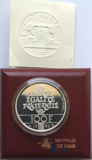 reverse: Francia. 100 Franchi 1986. Ag. 