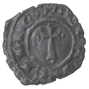 obverse: Brindisi. Carlo I d Angiò. 1266-1282. Denaro 3 gigli e croce latina. Mi. 
