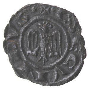 obverse: Messina. Corrado II. 1254-1258. Denaro con aquila a sinistra. Mi. 