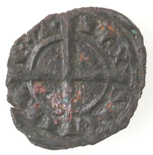 reverse: Messina o Brindisi. Carlo I d Angiò. 1266-1285. Denaro. Mi.