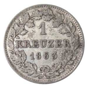 reverse: Germania-Baviera. Massimiliano II. 1848-1864. Kreuzer 1863. Mi. 