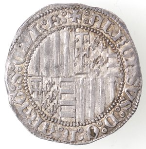 reverse: Napoli. Alfonso I d Aragona. 1442-1458. Carlino con sigla S. Ag. 