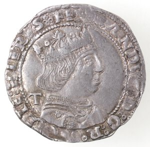 obverse: Napoli. Ferdinando I d Aragona. 1458-1494. Coronato. Sigla T. Ag. 
