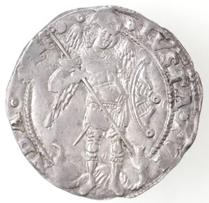 reverse: Napoli. Ferdinando I d Aragona. 1458-1494. Coronato. Sigla T. Ag. 