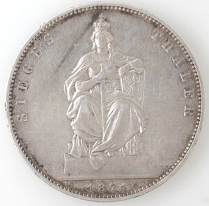 reverse: Germania-Prussia. Guglielmo I. 1861-1888. Tallero 1871 A. Ag. 