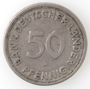 obverse: Germania. Repubblica Federale, dal 1949. 50 Pfennig 19.... Ae-Ni. 