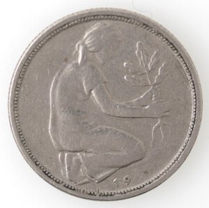reverse: Germania. Repubblica Federale, dal 1949. 50 Pfennig 19.... Ae-Ni. 