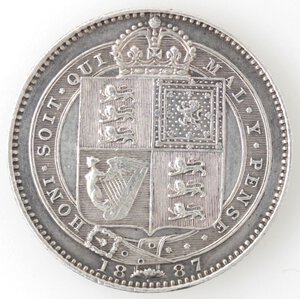 reverse: Gran Bretagna. Vittoria. 1837-1901. One Shilling 1887. Ag.