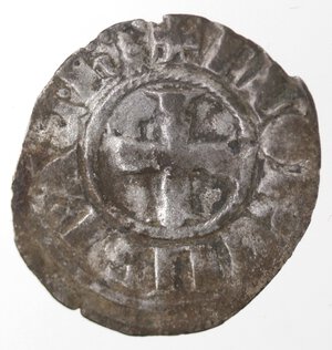 reverse: Chiarenza. Florent de Hainaut. 1289-1297. Denaro tornese. Mi. 