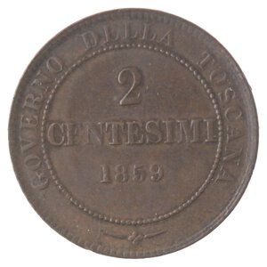 reverse: Vittorio Emanuele II. Re Eletto. 1859-1861. 2 centesimi 1859 Governo Provvisorio della Toscana. Birmingham. Ae. 