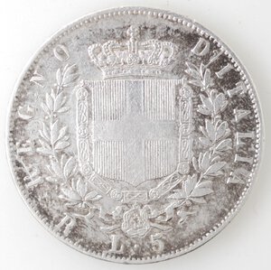 reverse: Vittorio Emanuele II. 1861-1878. 5 lire 1878 Roma. Ag. 