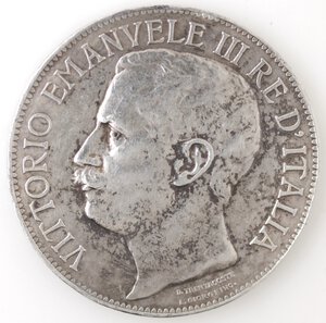 obverse: Vittorio Emanuele III. 1900-1943. 5 lire 1911 Cinquantenario. Ag. 