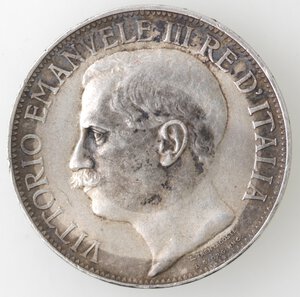 obverse: Vittorio Emanuele III. 1900-1943. 2 lire 1911 Cinquantenario. Ag. 