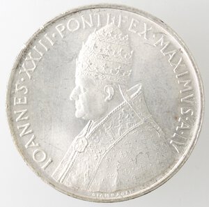obverse: Vaticano. Giovanni XXIII. 1958-1963. 500 Lire 1962. Ag. 