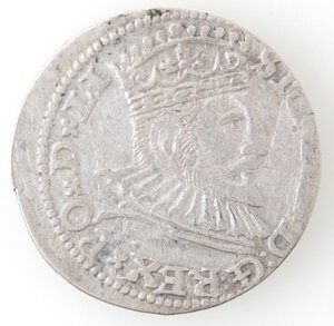 obverse: Lituania. Riga. Sigismondo III. 1587-1632. 3 Groschen 1592. Ag. 