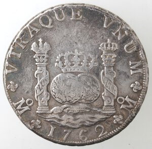 reverse: Messico. Carlo III. 1759-1788. 8 reales 1762. Ag. 