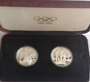 reverse: Australia. Dittico. 20 Dollari 1993. Ag. Centenario Olimpiadi. 