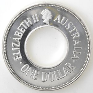 obverse: Australia. Dollaro 1989. Ag. Holey Dollar. 
