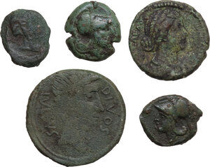 obverse: Miscellaneous from ancient world. . Multiple lot of five (5) unclassified AE coins
