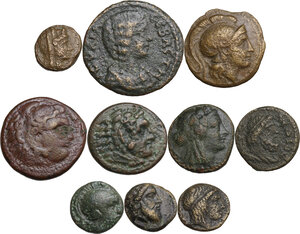 obverse: Miscellaneous from ancient world. . Multiple lot of ten (10) unclassified AE greek and roman provincial coins