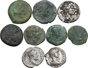 obverse: Miscellaneous from ancient world. . Multiple lot of nine (9) unclassified AR/AE coins