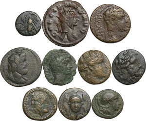 obverse: Miscellaneous from ancient world. . Multiple lot of ten (10) unclassified AE Greek and Roman coins