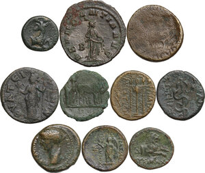 reverse: Miscellaneous from ancient world. . Multiple lot of ten (10) unclassified AE Greek and Roman coins