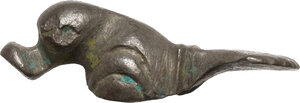 reverse: Silver decorative element in the shape of a duck.  Celtic, Danubian Region, 2nd century BC, 1st century AD  25 x 9 mm