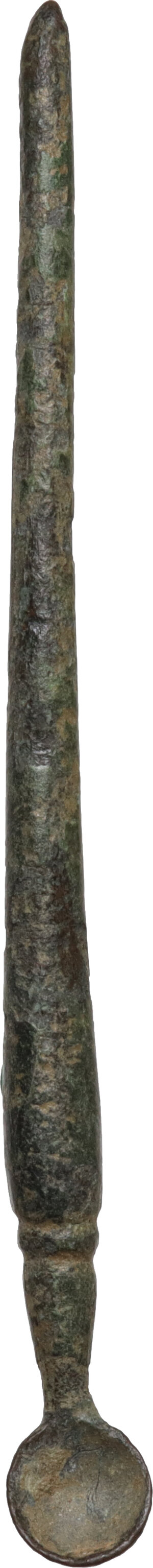 obverse: Bronze ligula (ear scoop).  Roman, 1st-3rd century AD.  6.1 cm. 2.74 g