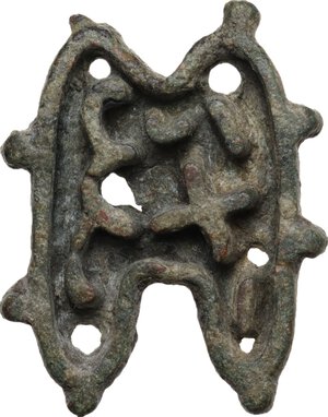 obverse: Bronze stamp (or padlock ?).  Roman period, 1st-3rd century AD.  43 mm